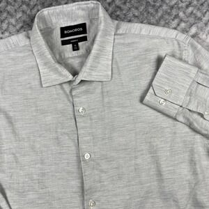 Bonobos Shirt Mens Large Gray Button Slim Fit Long Slv Pocket Casual Soft Light